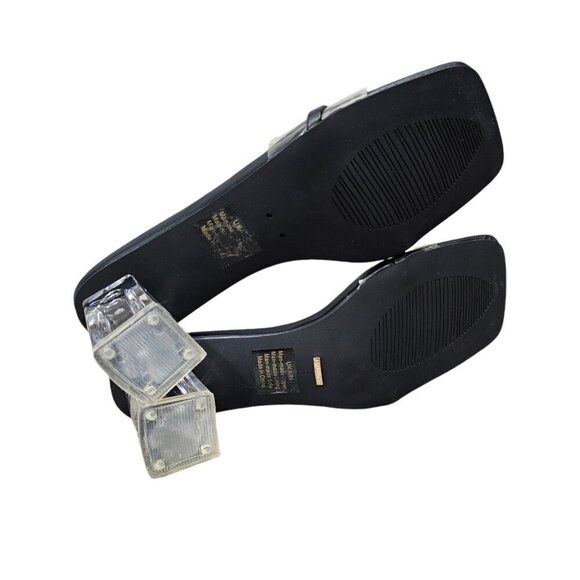 Billini Ukari Transparent Block Heel Black Clear Slide Sandal - Picture 10 of 11